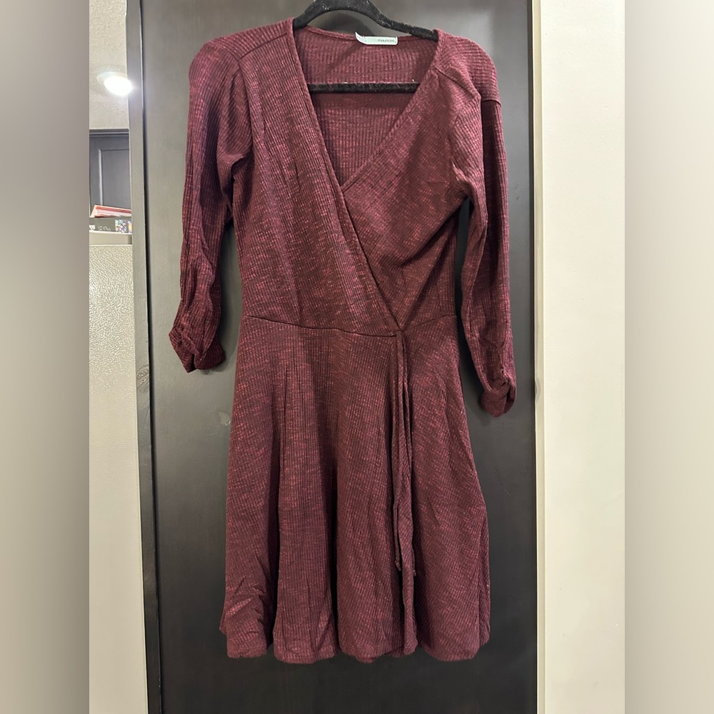 Maurices Maroon Long Sleeve Dress